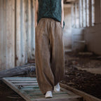 Damen weite Hose mit strukturierter Oberfläche R&B