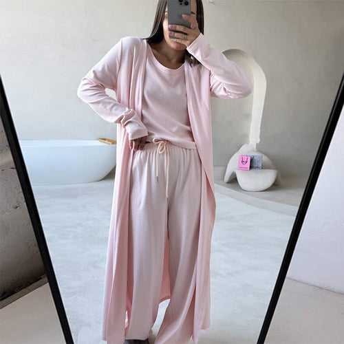 Damen Loungewear-Kombination mit weitem Schnitt und cropped Oberteil R&B