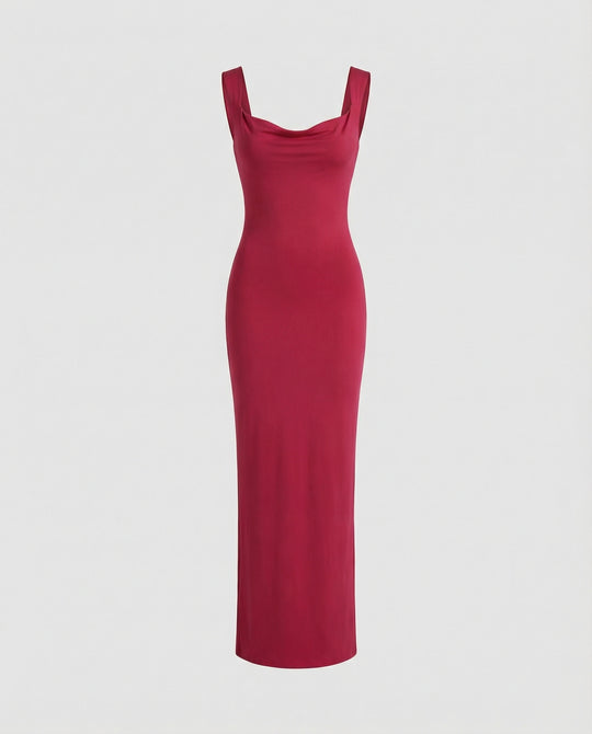 Figurbetontes Abendkleid lang mit tiefem Ausschnitt