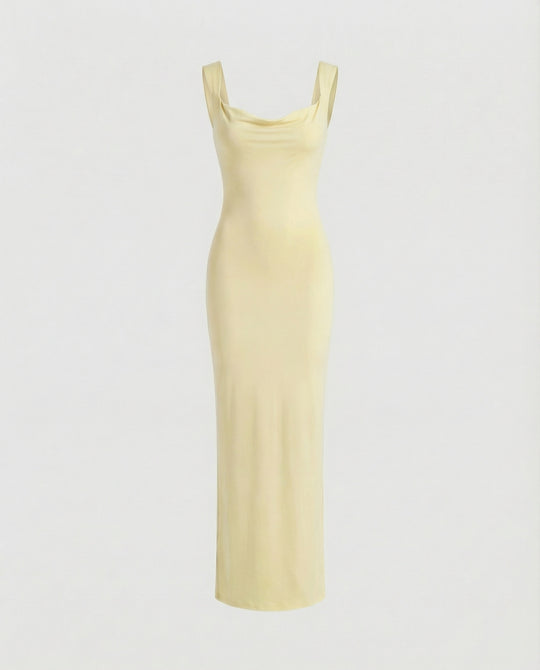 Figurbetontes Abendkleid lang mit tiefem Ausschnitt