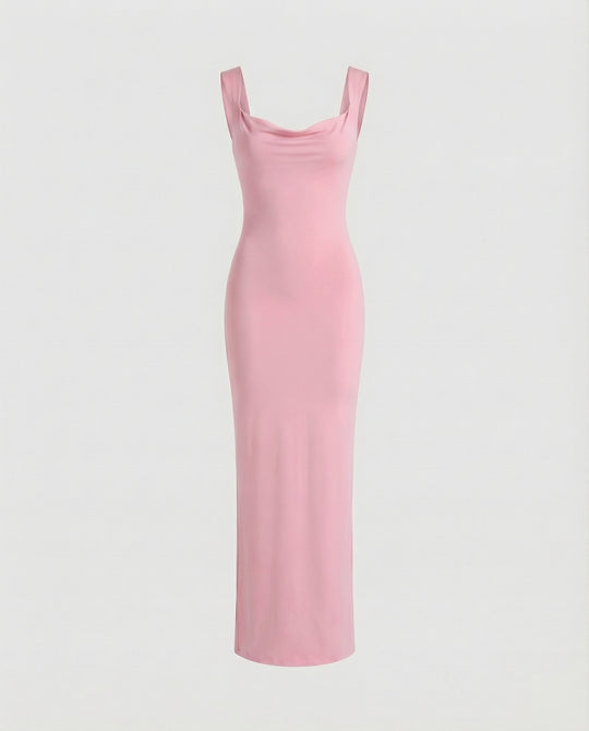 Figurbetontes Abendkleid lang mit tiefem Ausschnitt