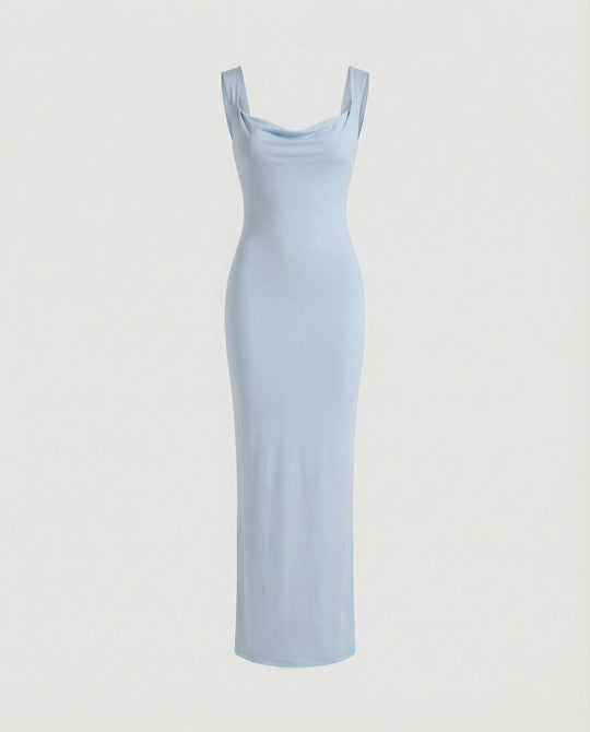 Figurbetontes Abendkleid lang mit tiefem Ausschnitt