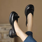Damen Ballerinas mit komfortablem Absatz und modischer Schleifenverzierung R&B