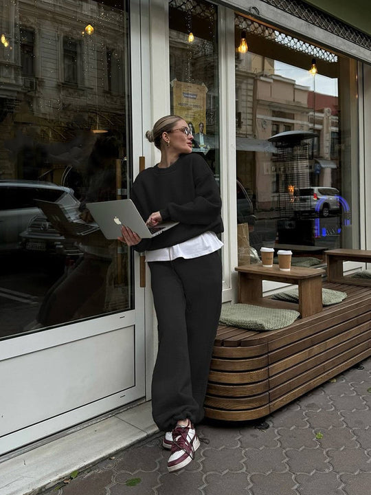 Damen lässiges Sweatshirt und weite Jogginghose Set R&B