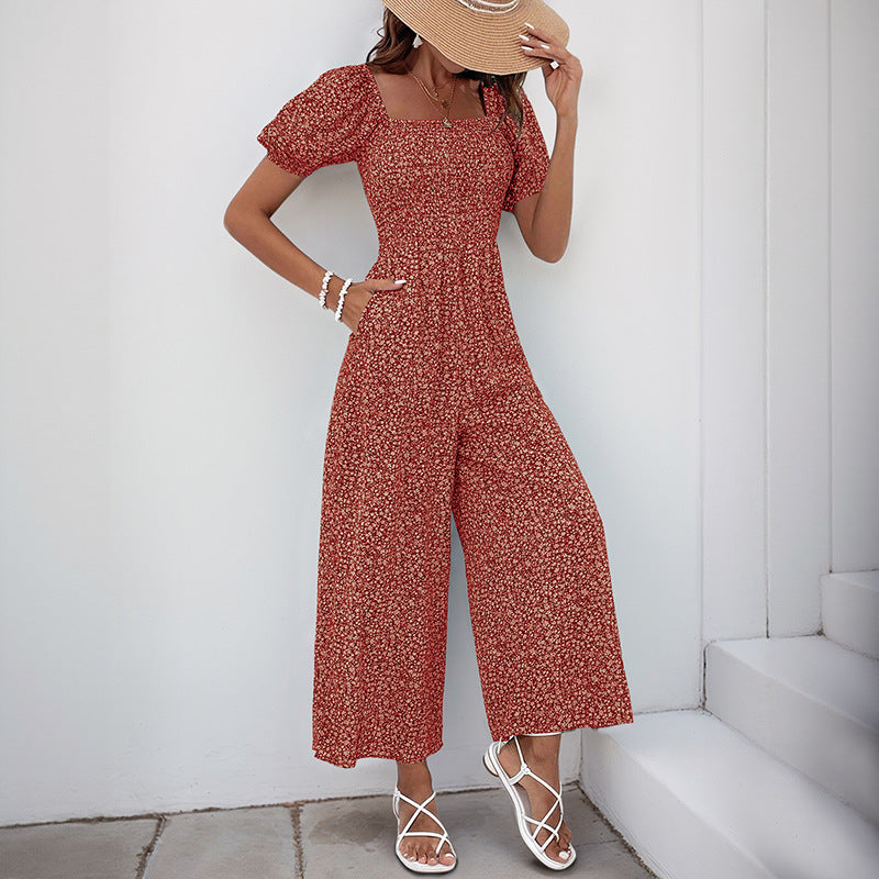 Damen Maxikleid mit Puffärmeln und seitlichem Schlitz R&B