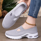 Damen bequeme Slip-On Sneakers mit atmungsaktivem Strickdesign und stoßdämpfender Sohle R&B
