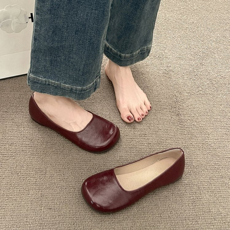 Damen Komfortable Ballerinas mit elegantem, glänzendem Obermaterial R&B