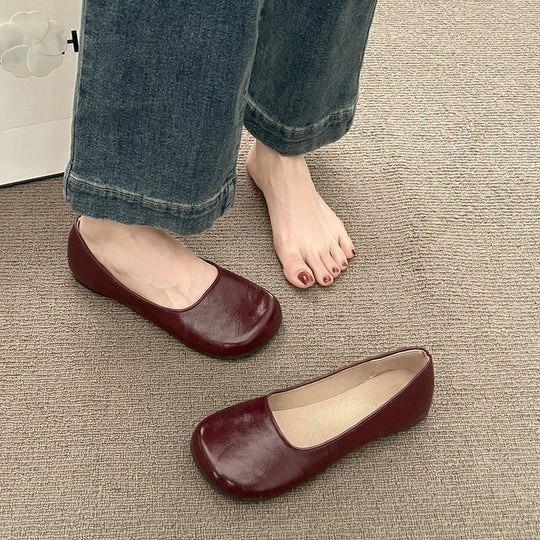 Damen Komfortable Ballerinas mit elegantem, glänzendem Obermaterial R&B