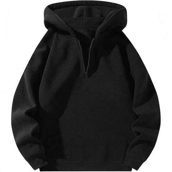 Herren sportlicher Kapuzenpullover mit halbem Reißverschluss R&B