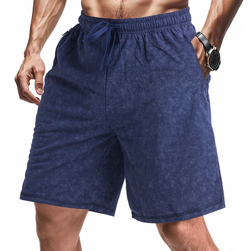 Herren nan locker geschnittene Frottee-Shorts mit elastischem Bund Kordelzug und seitlichen Eingrifftaschen R&B