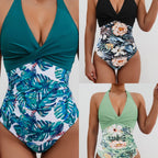 Damen Hochwertiger Einteiler-Badeanzug mit floralem Schnitt und raffiniertem Wickeldesign R&B