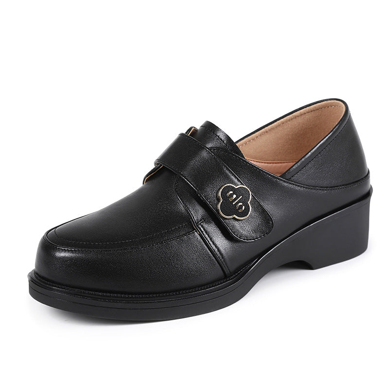Damen Mokassins mit elegantem Riemen und dämpfendem Blockabsatz R&B