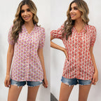 Damen Bluse mit Rüschendetails und floralem Muster