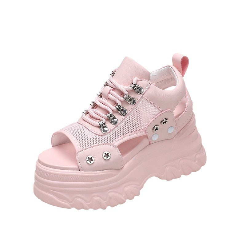 Damen Chunky Sandalen mit atmungsaktiver Mesh-Oberfläche und rutschfester Sohle R&B