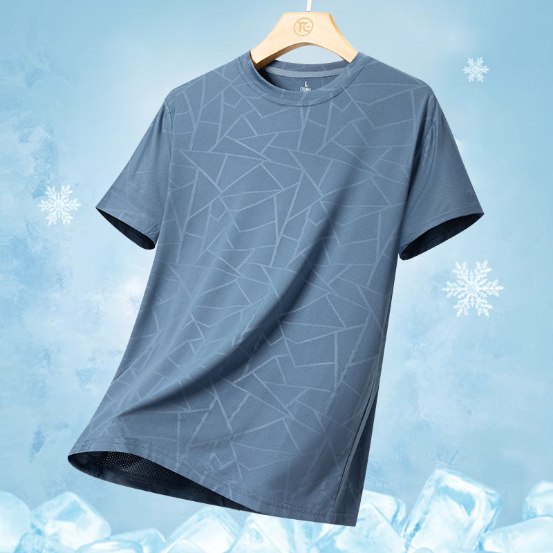Herren nan atmungsaktives Funktionsshirt mit Jacquard-Struktur und schnelltrocknender Performance R&B