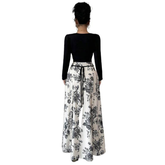 Damen Maxirock mit floralem Design und elastischer Taille R&B