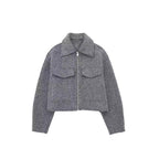 Damen modische cropped Wolljacke R&B