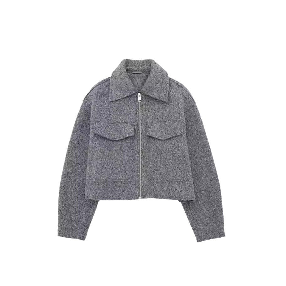 Damen modische cropped Wolljacke R&B