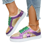 Damen Glitzernde Sneaker mit bunten Schnürsenkeln und weicher Sohle R&B