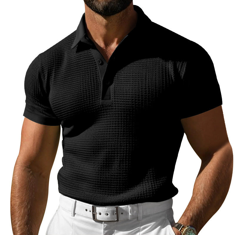 Herren nan strukturiertes Piqué-Poloshirt aus Baumwollmischung mit verstärktem Polokragen R&B