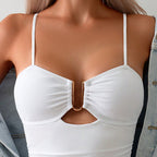Damen Einteiler Badeanzug mit raffiniertem Cut-Out und elegantem Ringdetail R&B
