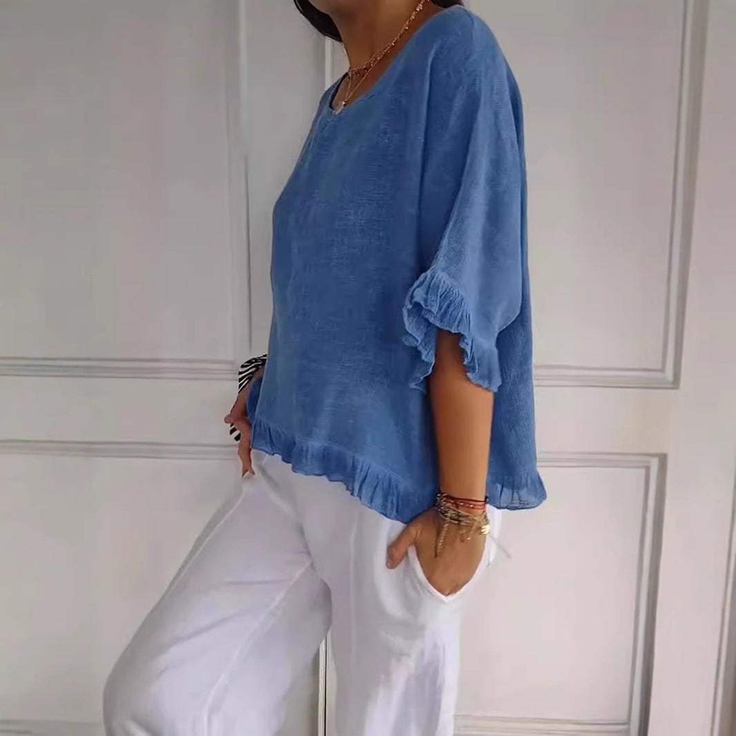 Damen Leichtes Shirt mit Fransen R&B