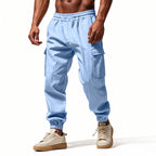 Herren lässige Cargo-Hose mit elastischem Bund und praktischen Seiten- und Oberschenkeltaschen R&B