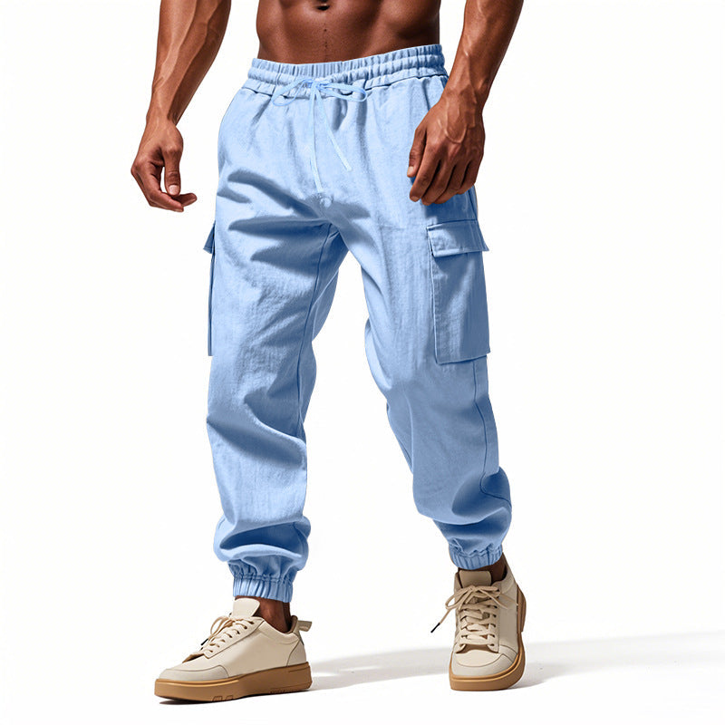 Herren lässige Cargo-Hose mit elastischem Bund und praktischen Seiten- und Oberschenkeltaschen R&B