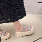 Damen Glamouröse Plateau-Sandalen mit funkelnden Riemen R&B