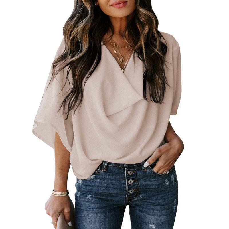Damen Elegante Wickelbluse mit lässigem Schnitt R&B