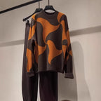 Damen Übergroßer Pullover mit einzigartigem Muster R&B