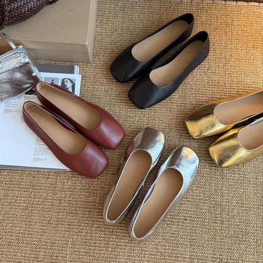 Damen Ballerinas aus hochwertigem Metallic-Leder mit komfortabler Innensohle R&B