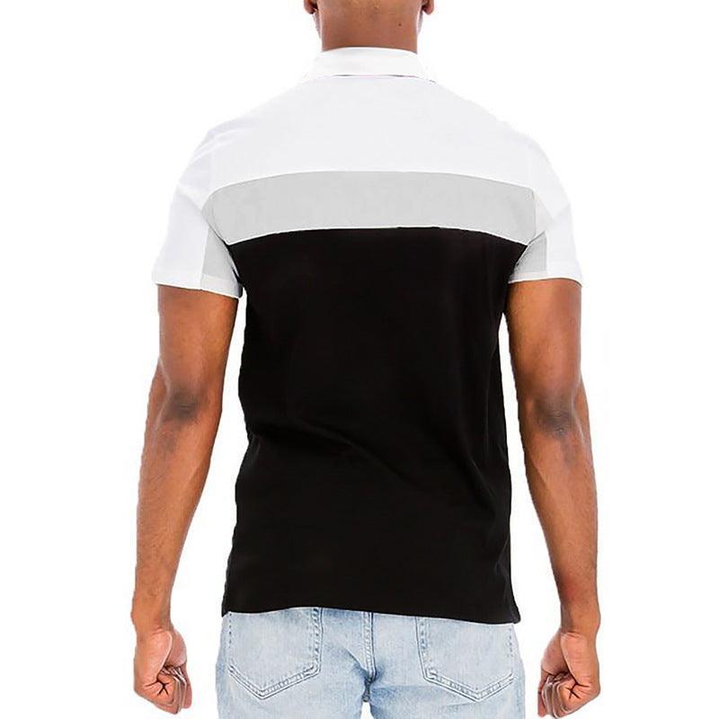 Herren Polo-Shirt mit modernen Farbblockelementen
