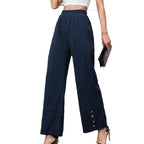 Damen Weite Leisure-Hose mit dekorativen Druckknöpfen R&B