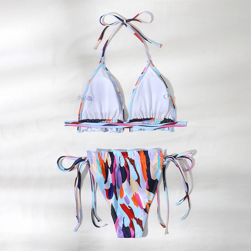 Damen Triangel-Bikini mit verspieltem Design