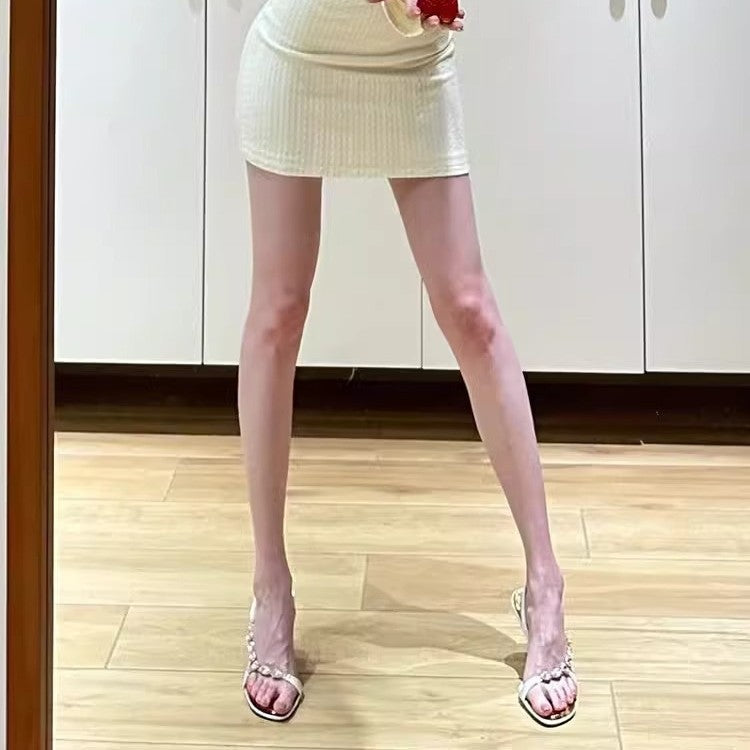Damen elegante Hochhackige Sandalen mit Strassverzierungen R&B