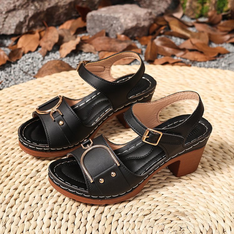 Damen Komfortable und elegante Sandalen mit Blockabsatz R&B