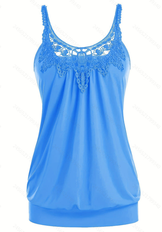Damen Elegantes Spitzentop mit raffinierten Trägern und lockerer Passform R&B