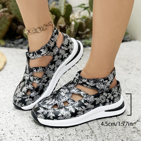 Damen Sportliche Freizeitschuhe mit floralem Design und rutschfester Sohle R&B