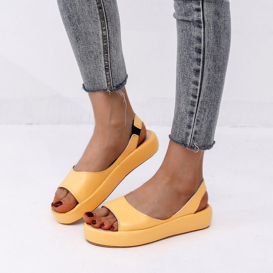 Damen Komfortable Slingback-Sandalen mit modischem Plateau und ergonomischem Fußbett R&B