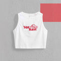 Damen Crop-Top mit originellem Cowboy-Motiv und coolem Schriftzug R&B