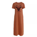 Damen Maxikleid mit grafischem Druck