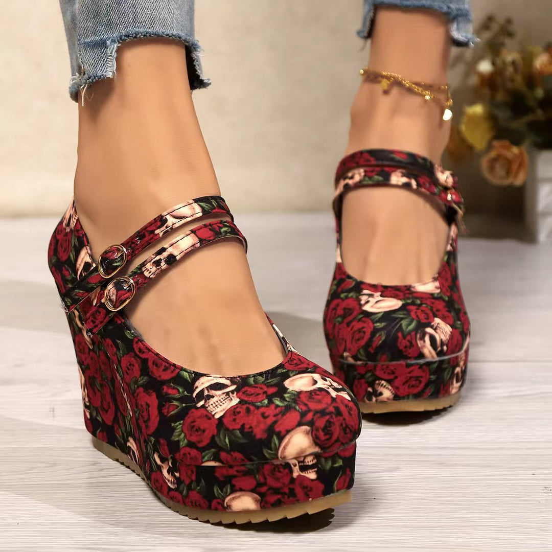 Damen Wedge-Pumps mit eleganter Riemchen-Applikation R&B