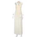 Damen Maxikleid mit tieferem V-Ausschnitt und zarten Transparenzelementen R&B