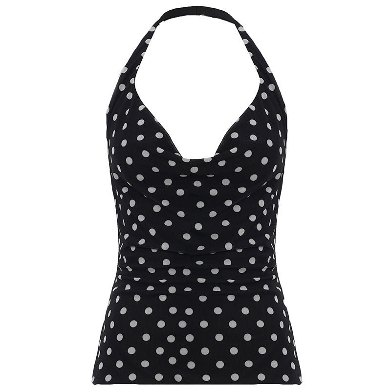 Damen Haltertop mit polka-dots Design und figurbetontem Schnitt R&B