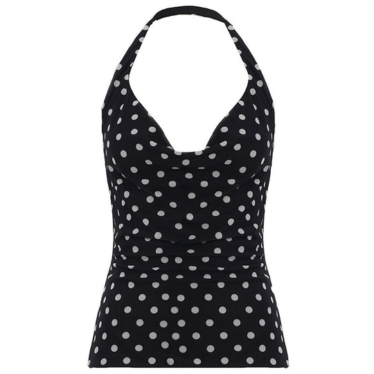 Damen Haltertop mit polka-dots Design und figurbetontem Schnitt R&B