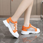 Damen Sneaker mit transparenten Einsätzen und modischem Reißverschluss R&B