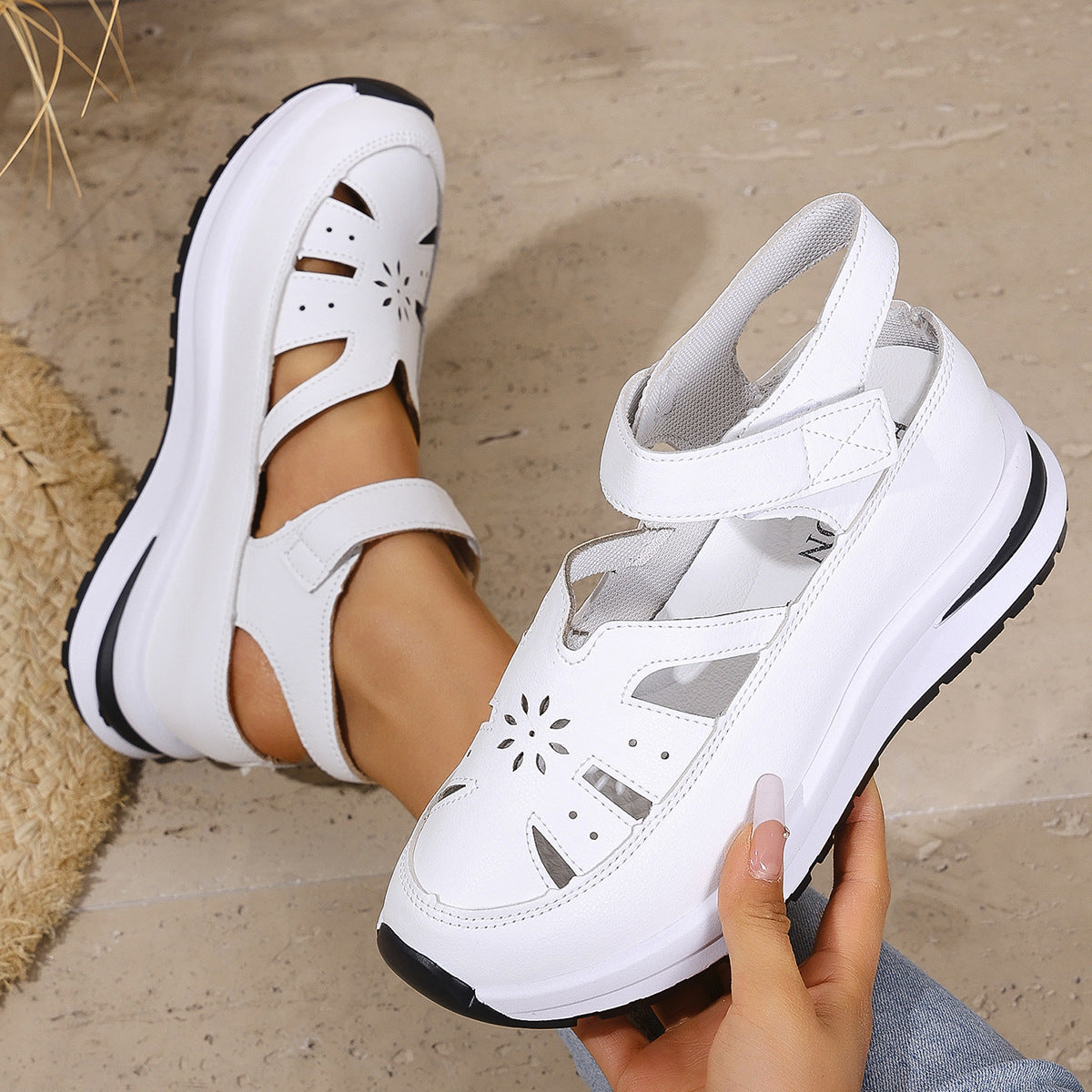 Damen orthopädische Sandalen mit verstellbarem Riemen und atmungsaktivem Obermaterial R&B