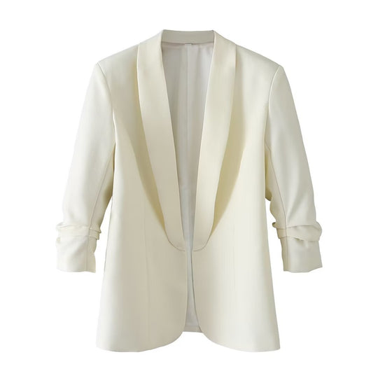 Damen elegante Blazerjacke mit modischem Schnitt und praktischen Taschen R&B
