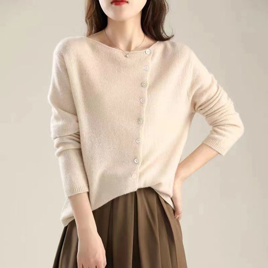 R&B | Klassischer Langarmpullover mit Knöpfen